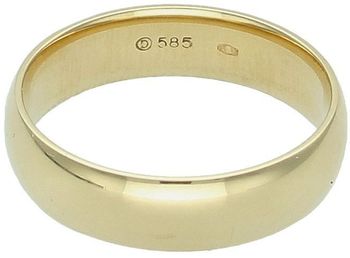 Złota obrączka ślubna męska półokrągła soczewkowa 585  Żółte złoto  6 mm  Rozmiar 24.jpg